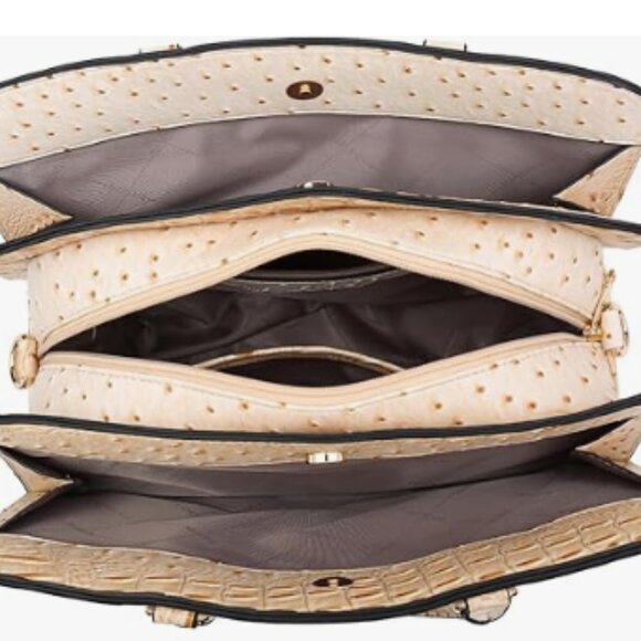 2pcs with 3 Compartments Women Handbag Wallet Tote Shoulder Purse set - Picture 3 of 3